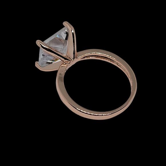 Square cut White sapphire in 925 w Rose gold plating - Picture 3 of 6